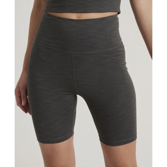 Marine Layer Pants - NWT Marine Layer Womens Studio Bike Short Asphalt Gray Ribbed Size XL High Rise